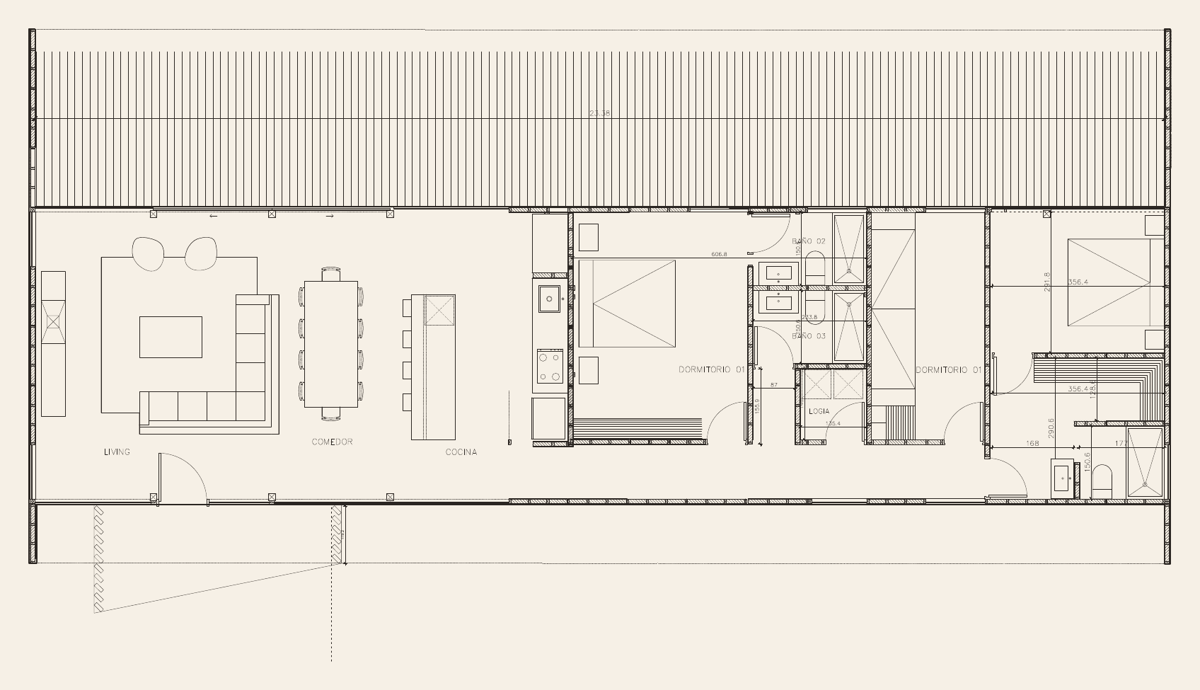 Planta de arquitectura de la casa Pupuya